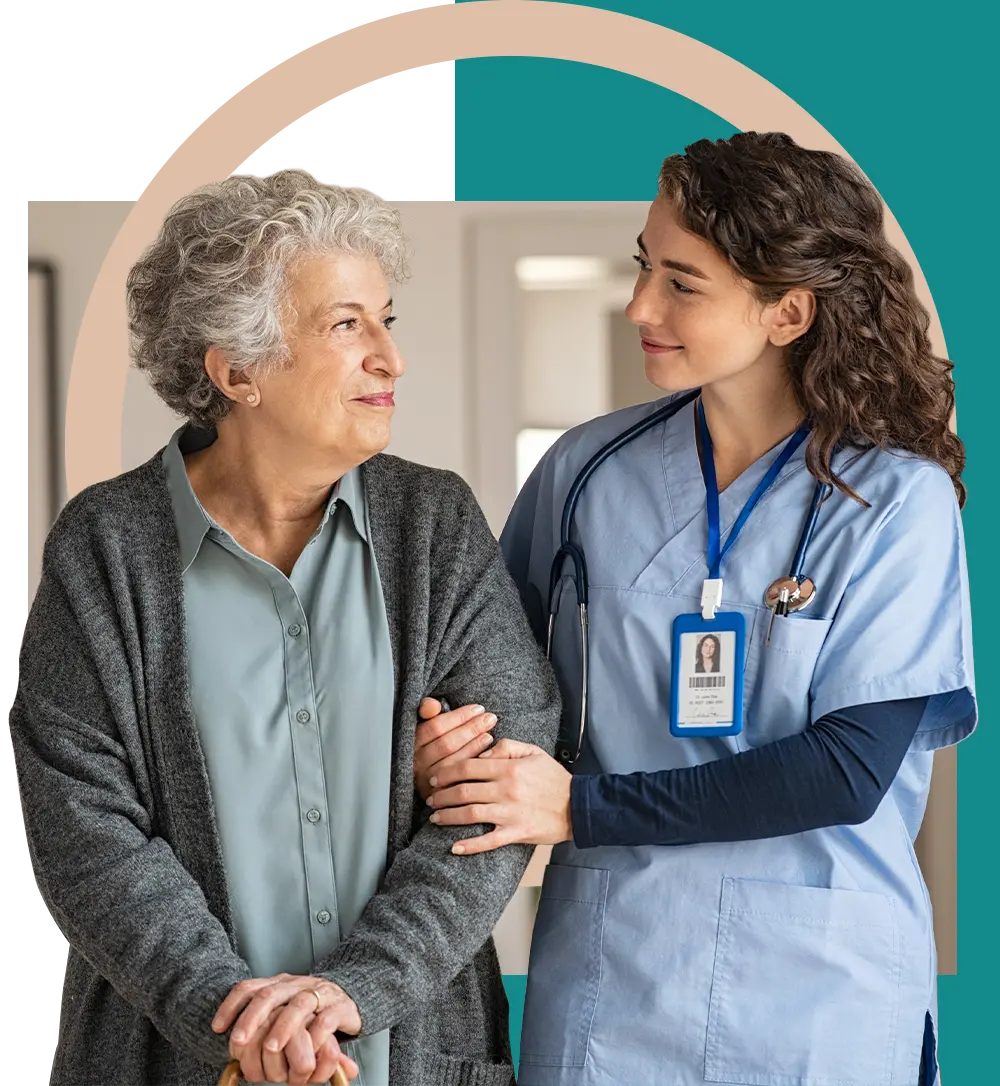 Nurse practitioner providing home-based care to a patient with a complex condition 